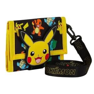 Pokémon Pikachu & Kanto Starters Wrist Wallet with Strap, Velcro Closure